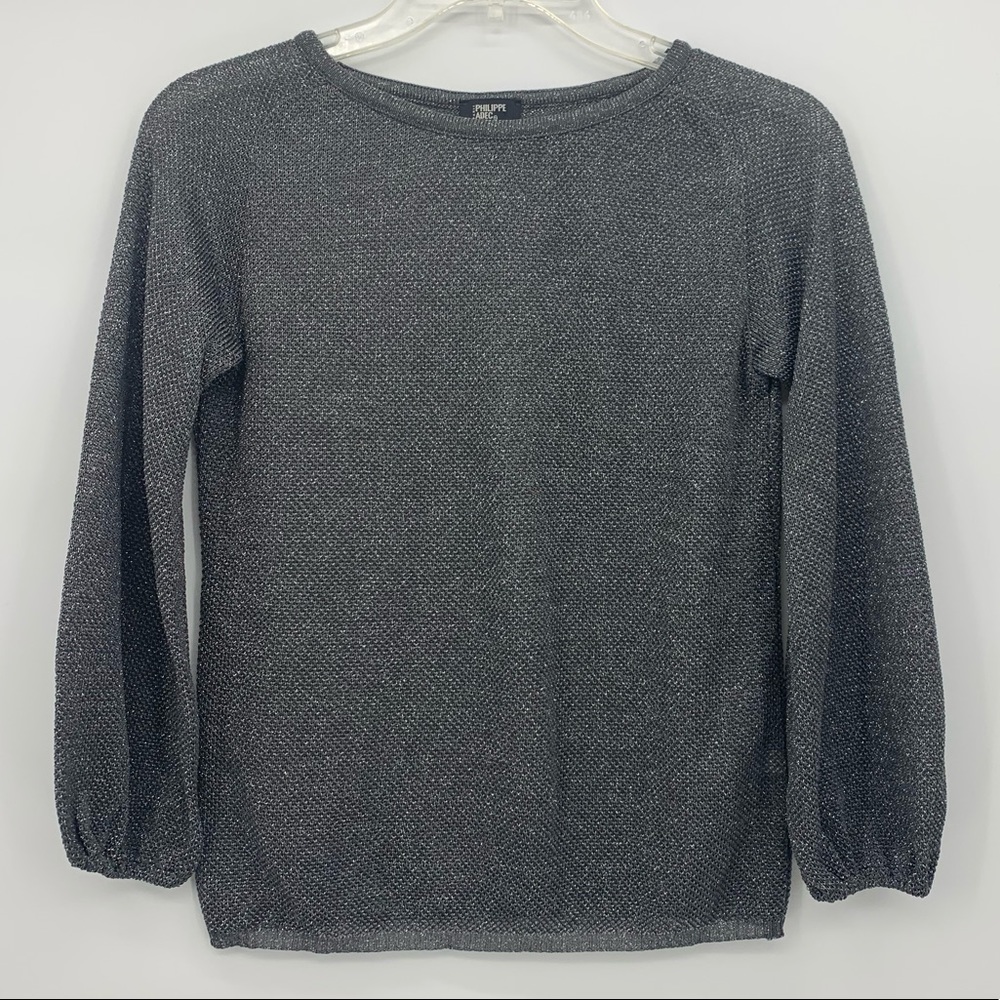 Philippe Adec Metallic Balloon Sleeve Sweater SM